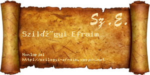 Szilágyi Efraim névjegykártya