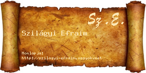 Szilágyi Efraim névjegykártya